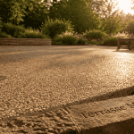 béton desactivé terrasse surface texturée outils jardin