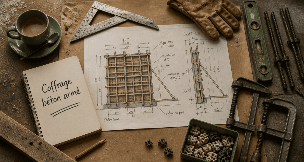 coffrage mur plans outils béton