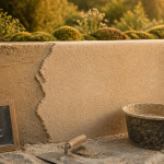 crépi muret sur muret de jardin en parpaings