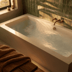 grande baignoire blanche salle de bain moderne