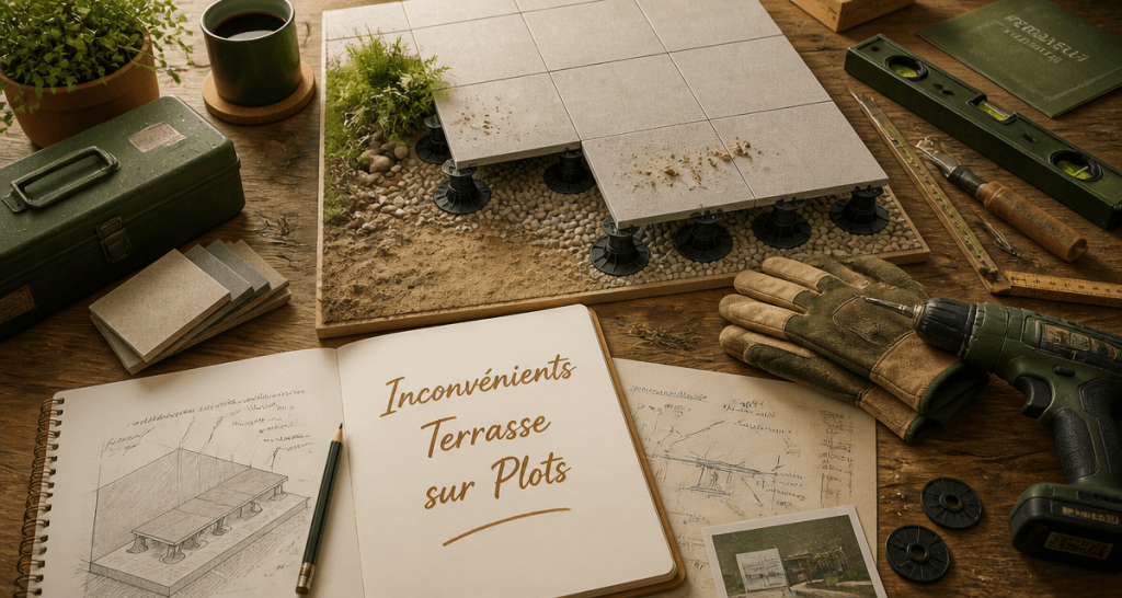 inconvénient terrasse sur plot maquette miniature artisan