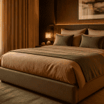 lit americain haut dans chambre lumineuse