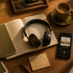 podcast immobilier casque audio carnet bureau