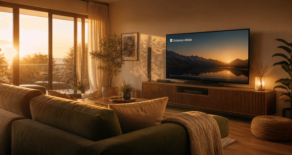 quelle distance entre tv et canapé dans un salon moderne