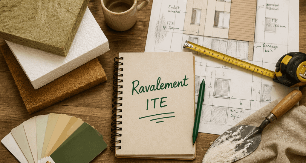 échantillons ravalement ite sur bureau artisan