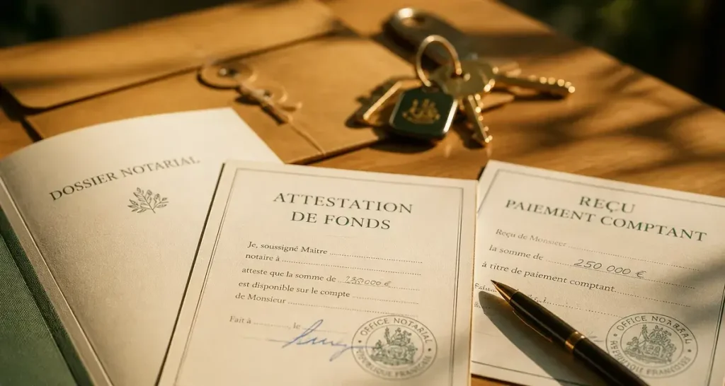 Acheter comptant : attestation de fonds pour négociation immobilière