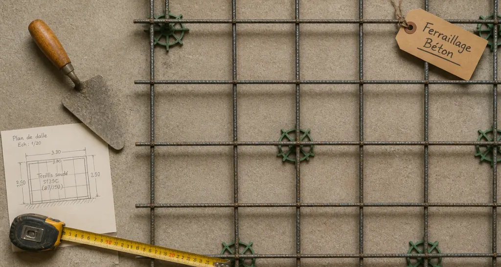 dalle beton ferraillage treillis soudé sur chantier