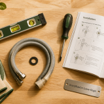 lave linge branchement outils sur plan de travail