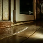 Limace dans la maison : trace de mucus sur carrelage près d’une plinthe
