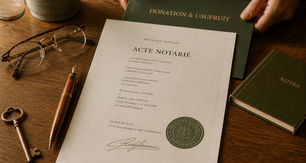 peut on modifier une donation avec usufruit acte notarié