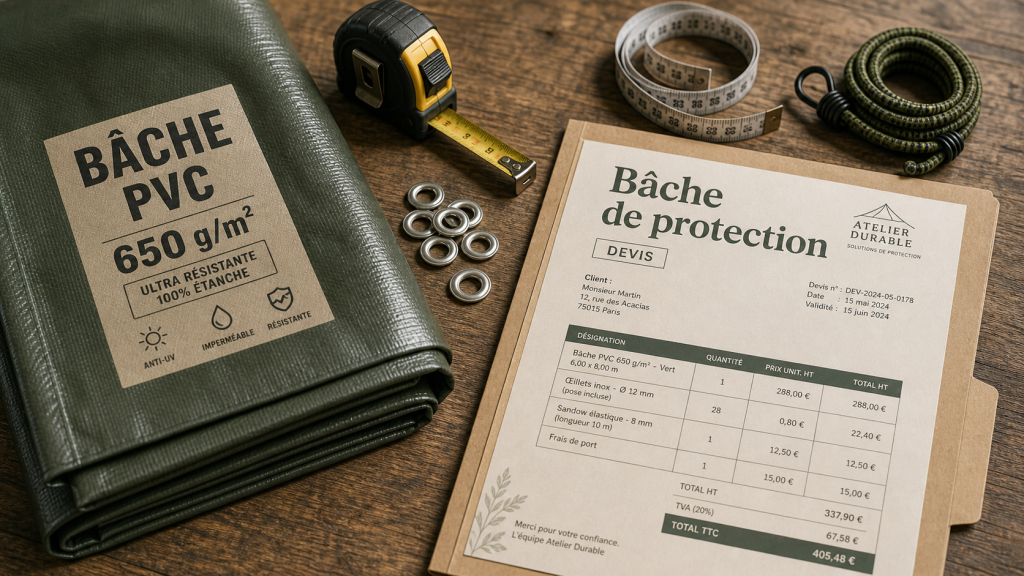 Bache prix : bâche de protection, critères techniques et budget