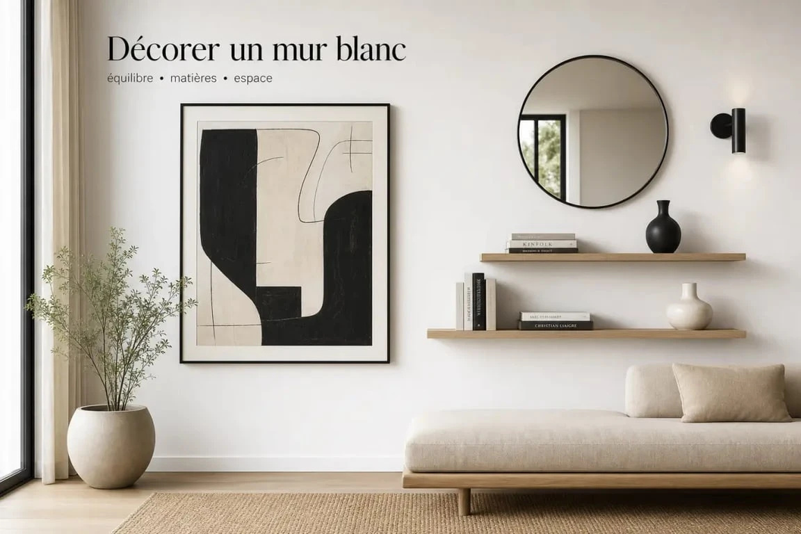 Idées pour décorer un mur blanc dans un intérieur contemporain