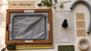 Meilleur kit calfeutrage pour climatiseur mobile : kit souple avec ruban et plaque rigide