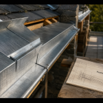 Pente toiture zinc 5 % : jonction zinc posée