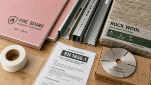 plaque anti feu brico dépôt : BA13 rose et disque inox 150 mm