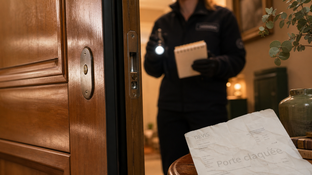 Serrurier porte claquée : porte entrouverte et devis, prévenir l’arnaque