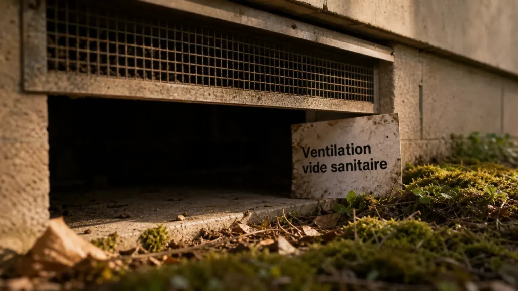 Ventilation pour vide sanitaire : grille d’aération anti-rongeurs et cour anglaise