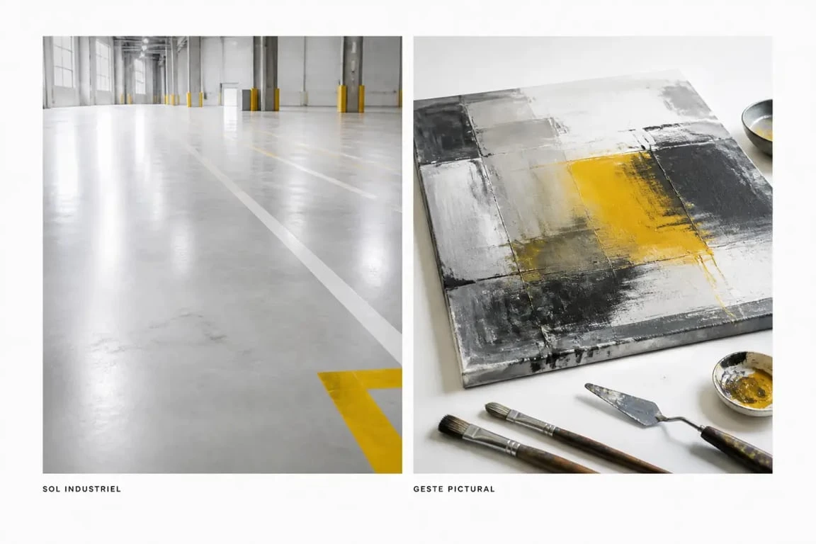 Peinture technique : comparaison visuelle entre revêtements professionnels et techniques picturales