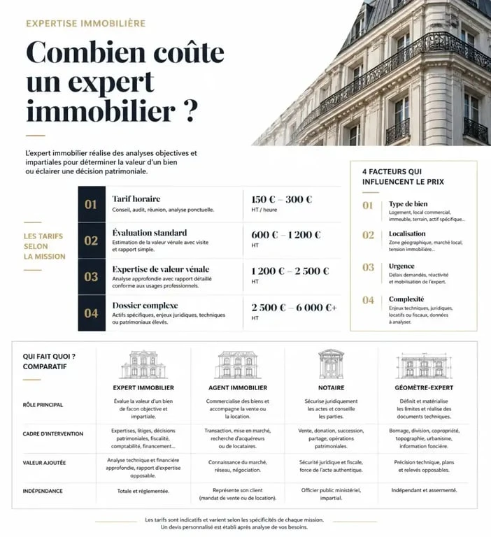 Prix d un expert immobilier : comparaison des tarifs selon la mission, le type de bien et la complexité du dossier
