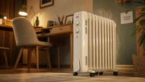 Meilleur radiateur bain d’huile : chaleur stable dans un salon