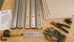 Rail pour placo R48 et R70 pour cloison placo et isolant