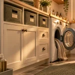 Meuble rangement buanderie dans une buanderie étroite