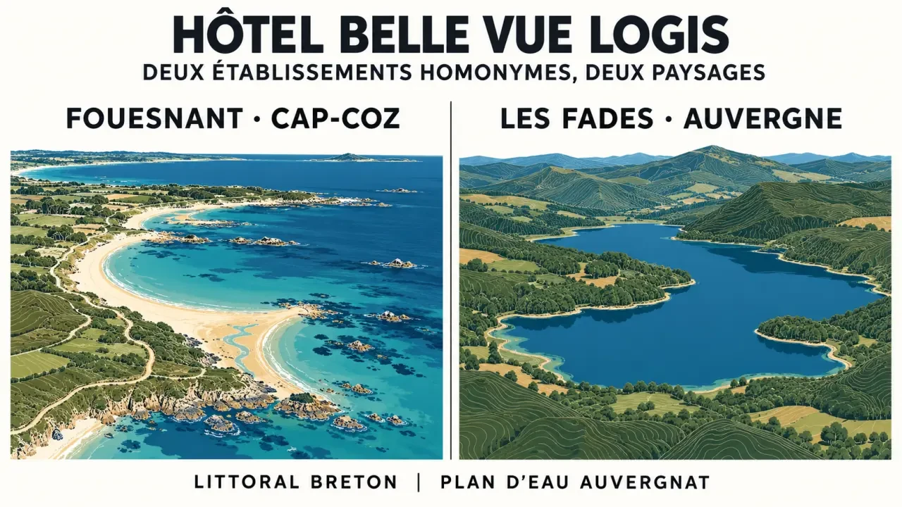 Hôtel Belle Vue Logis : comparaison entre l’établissement face à la mer à Fouesnant-Cap-Coz et celui près du plan d’eau des Fades