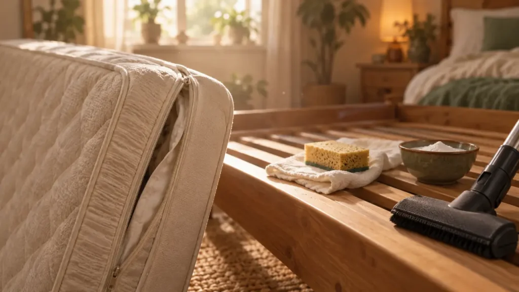 Nettoyer matelas sans imbiber : chiffon, éponge essorée, bicarbonate et aspirateur